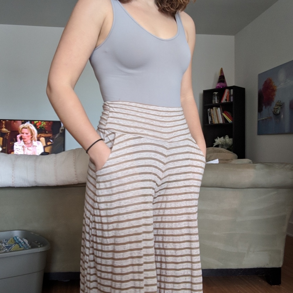 Striped parachute pants